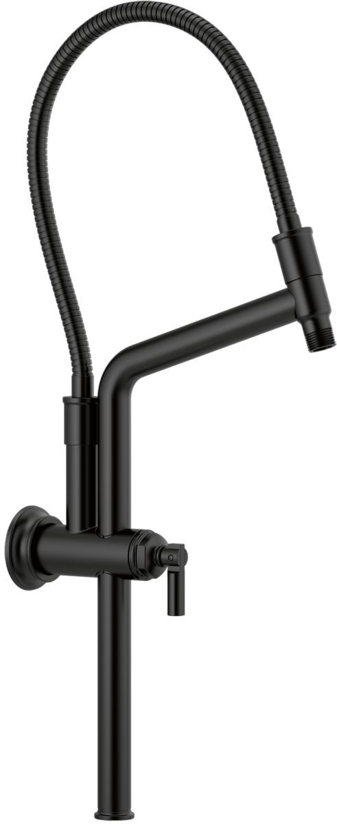 Brizo Beauclere® Matte Black 10.44" Classic Slide Bar Shower Arm and Flange-0