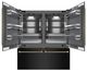 ZLINE Autograph Edition 72" 39.6 Cu. Ft. Black Stainless Steel French Door Built-In Bottom Freezer Refrigerator with Water Dispenser and Ice Maker in Graphite Gray Interior and Champagne Bronze Helix Handles-3