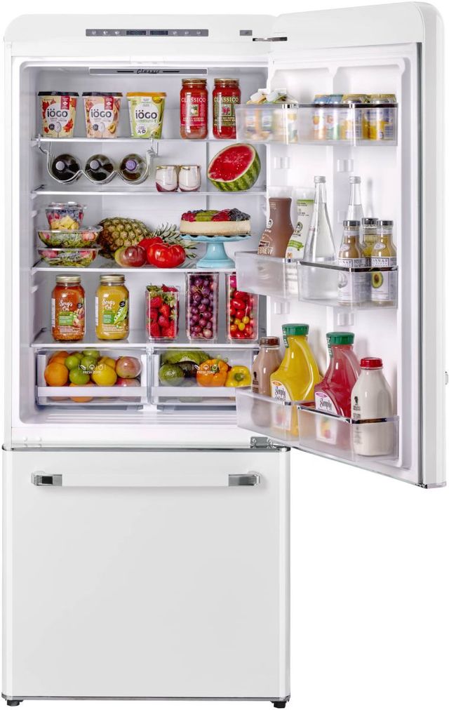 Unique® Appliances Classic Retro 30" 17.7 Cu. Ft. Marshmallow White Bottom Freezer Refrigerator-2