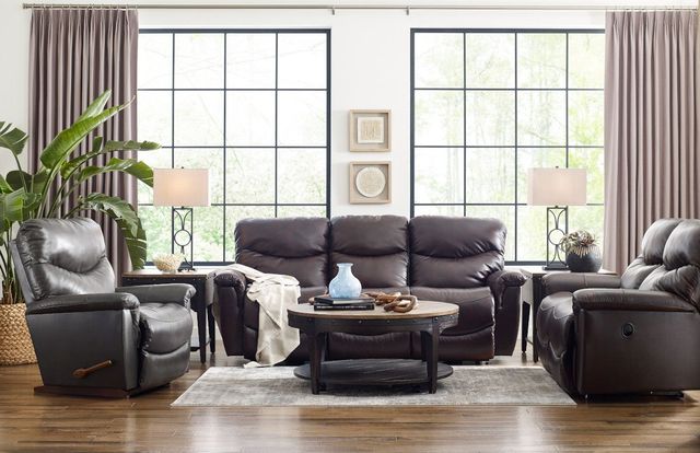 La-Z-Boy® James Charcoal Leather Manual Wall Recliner-1