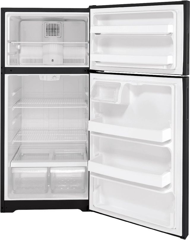 Hotpoint® 28" 15.6 Cu. Ft. Black Top Freezer Right Swing Refrigerator-1