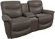 La-Z-Boy® James Walnut Leather Power Reclining Loveseat with Console and Headrest-0