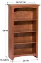 Whittier Wood® Furniture Customizable McKenzie 4-Shelf 24" Bookcase-1
