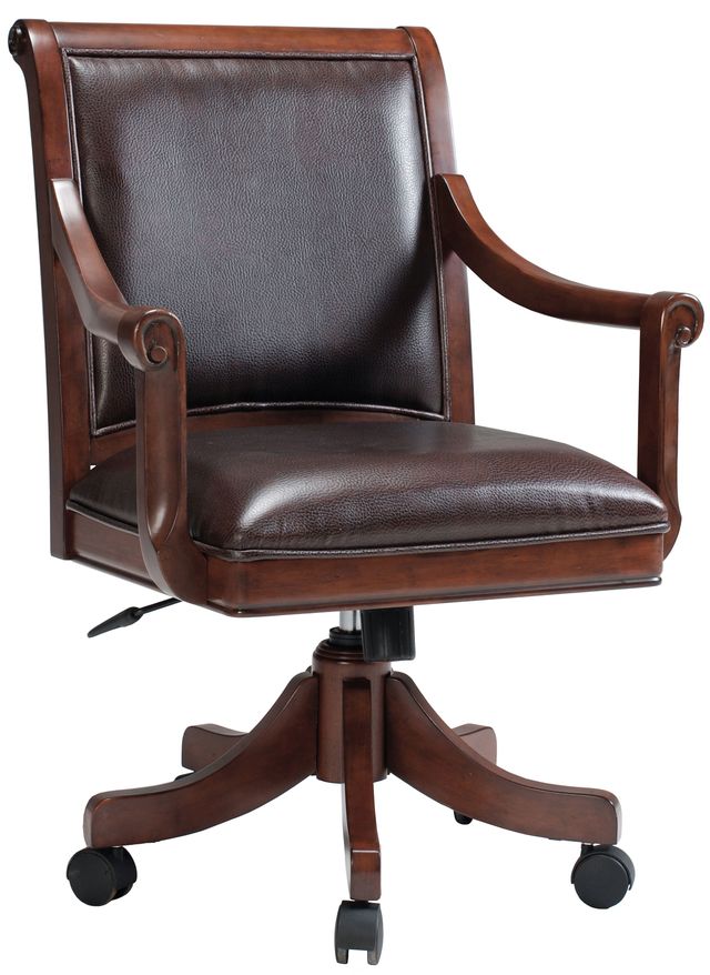HH2 Home Palm Springs Medium Brown Cherry Swivel/Adjustable Office Chair-0