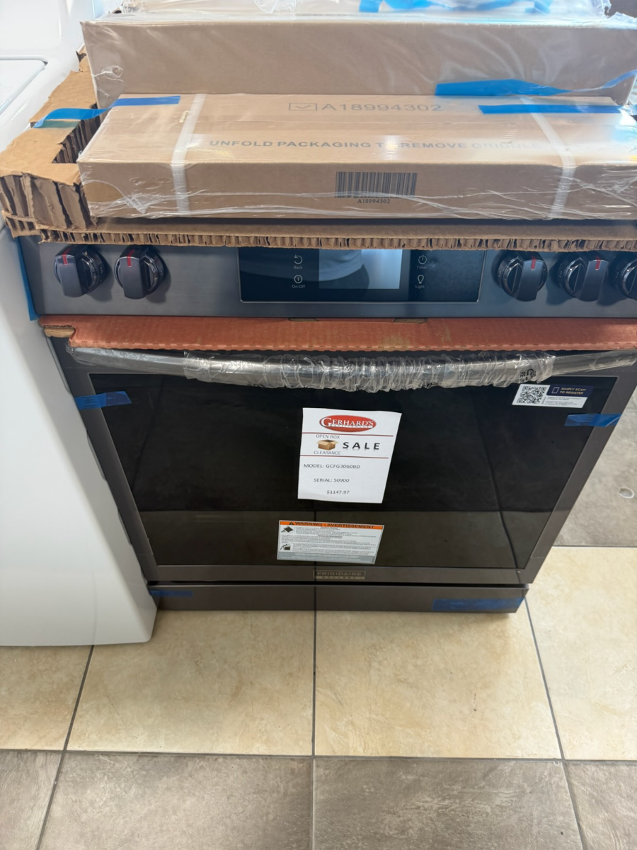 Frigidaire Gallery® 30" Smudge-Proof® Black Stainless Steel Slide-In Gas Range