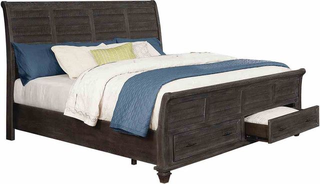 Coaster® Atascadero 4-Piece Weathered Carbon King Storage Bedroom Set-1