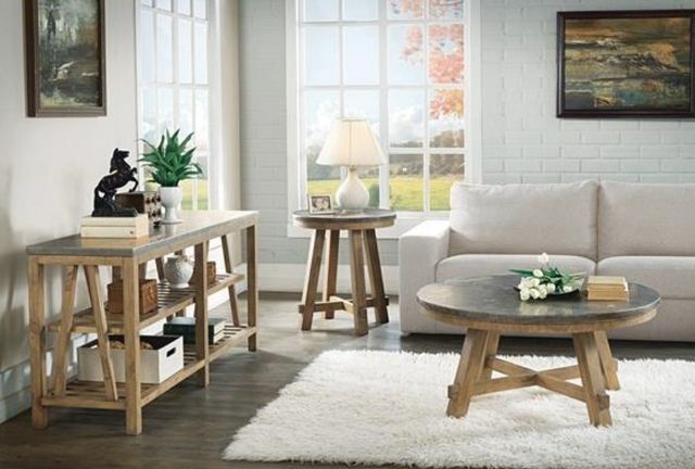 Riverside Furniture Weatherford Bluestone/Reclaimed Natural Pine Coffee Table-3