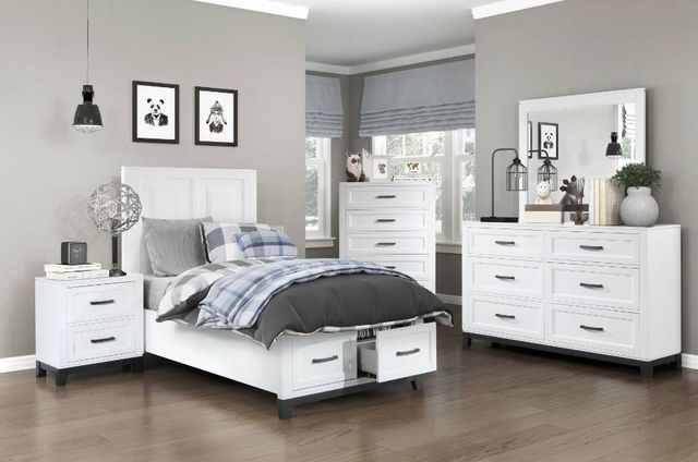 Homelegance® Garretson White Twin Platform Storage Bed-1