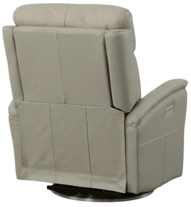 Flexsteel® View Light Gray Swivel Power Recliner with Power Headrest and Lumbar-7