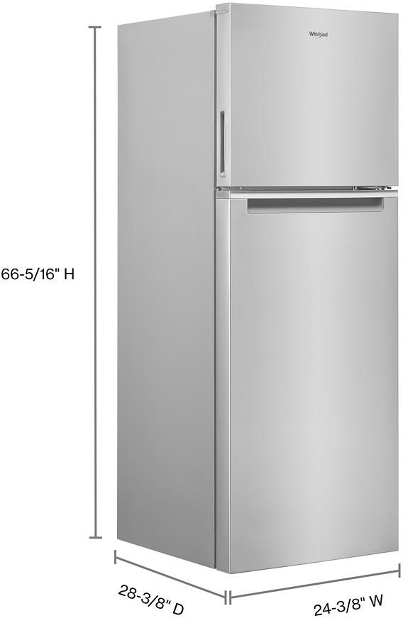 Whirlpool® 24" 12.9 Cu. Ft. Fingerprint Resistant Stainless Steel Counter Depth Top Freezer Refrigerator-9
