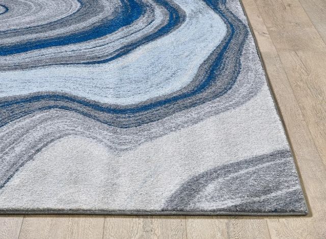 KAS Rugs Illusions Blue/Gray Marble 5'x8' Area Rug-1