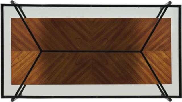 Riverside Furniture Lennox Black Cocktail Table with Rosewood Base-3