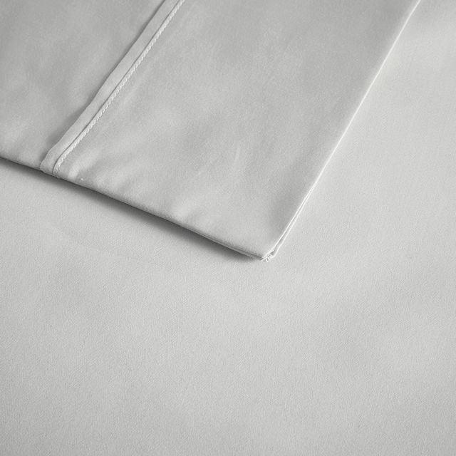 Olliix by Beautyrest Grey California King 400 Thread Count Wrinkle Resistant Cotton Sateen Sheet Set-3