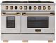 Kucht Professional KX Series 48" Stainless Steel Pro Style Dual Fuel Range with Gold Accents and Kucht Horus Thermostat-0