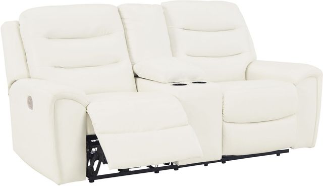 Signature Design by Ashley® Warlin White Power Reclining Loveseat with Console-1