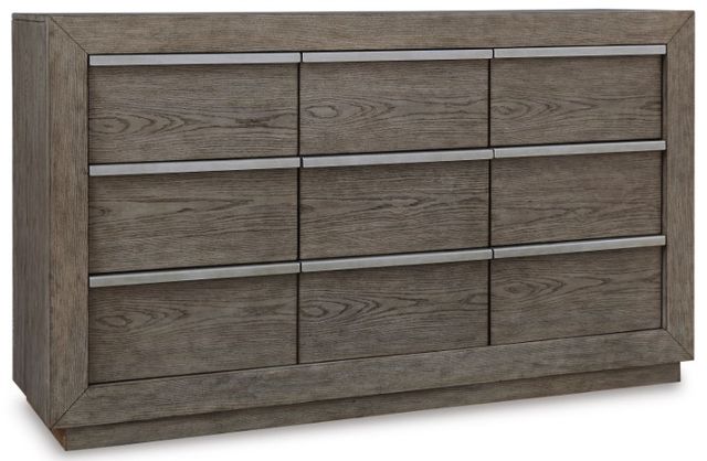 Benchcraft® Anibecca 5-Piece Weathered Gray California King Panel Bed Set-2