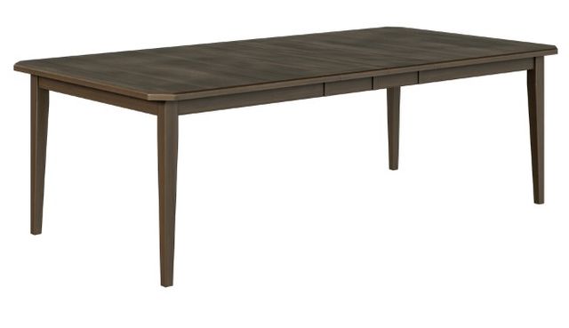 Country View Woodworking Customizable McKinney Hickory Top 38" Dining Table with 2-Leaves and Brown Maple Base-0