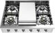 Ilve Nostalgie II 36” Stainless Steel Gas Rangetop with 6 Burners, Griddle and Chrome Trim-1