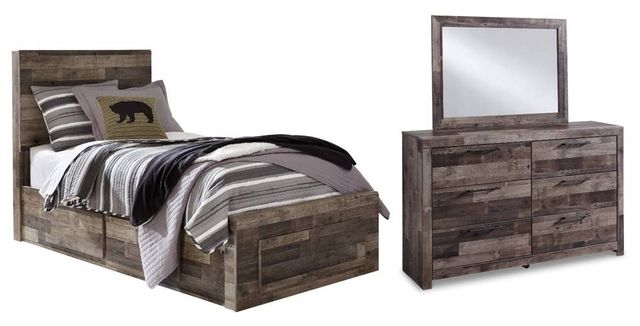 Benchcraft® Derekson 3-Piece Multi Gray Twin Youth Storage Bed Set