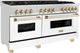 ZLINE Autograph Edition 60" Stainless Steel Pro Style Dual Fuel Range with White Matte Door and Polished Gold Accents-3