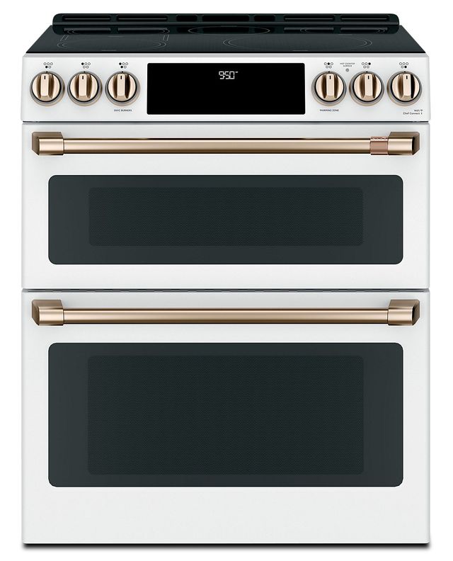 Café™ 30" Matte White Slide In Double Oven Electric Range