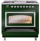 Ilve® Nostalgie II Noblesse 36'' Emerald Green Pro Style Dual Fuel Range with Chrome Trim-3