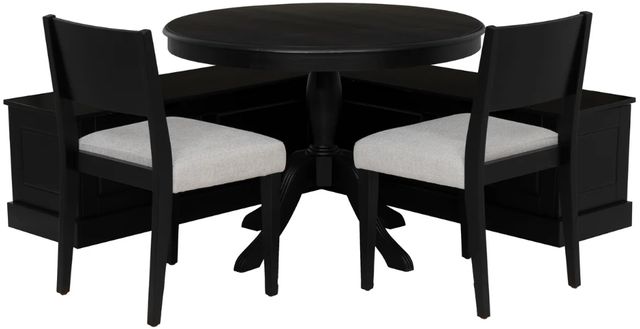 Linon Norah Cosgrove 4-Piece Black/Light Gray Upholstered Nook Dining Set-0