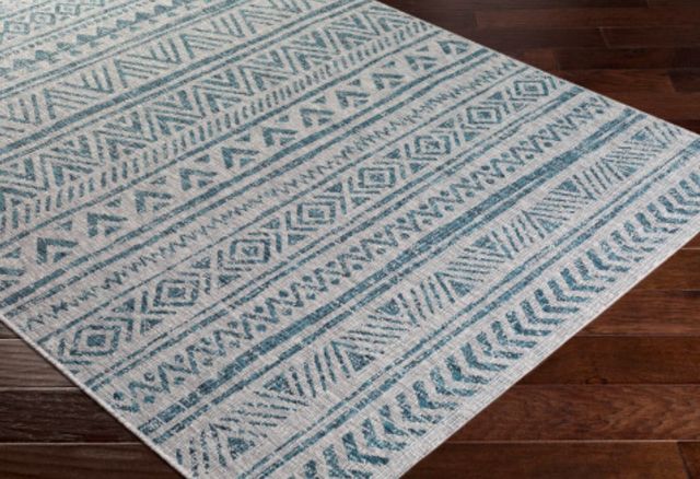 Surya Eagean Aqua/Taupe 4'x6' Area Rug-2