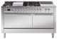 Ilve® Nostalgie II Noblesse 60'' Stainless Steel Pro Style Dual Fuel Range with Chrome Trim-0