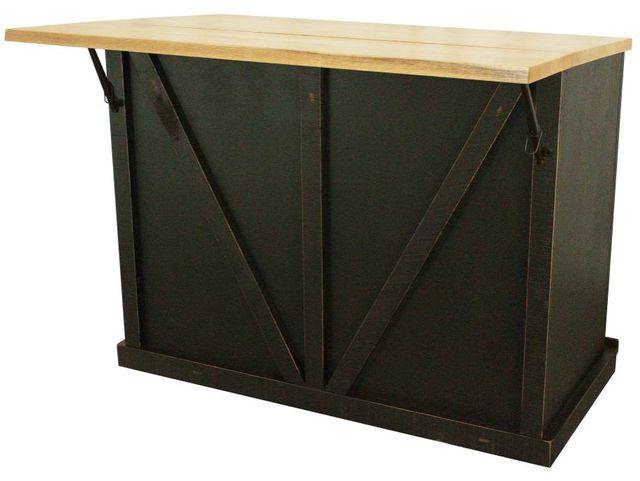 American Heartland Manufacturing Rustic Antique Black 3-Shelf Shutter Door Kitchen Island-3
