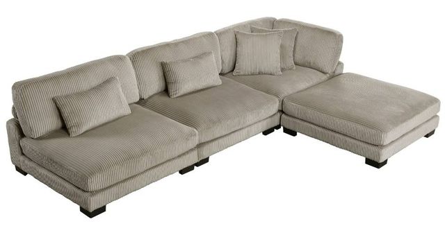 Homelegance® Traverse 4-Piece Taupe One-Arm Modular Sectional with Ottoman-0