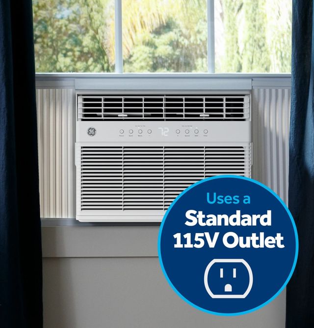GE® 11,000 BTU's White Window Mount Air Conditioner with Heat Pump-4