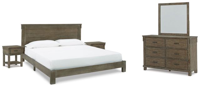 Signature Design by Ashley® Shamryn 5-Piece Grayish Brown King Panel Bed Set-0