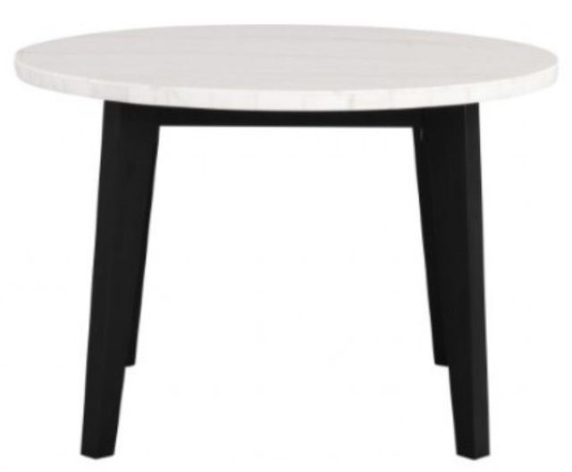 Furniture of America® Sabro 5-Piece White Round Dining Table Set with Black Base-2