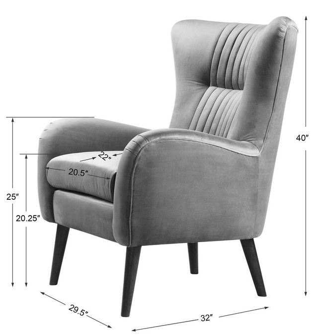 Uttermost® Dax Teal Blue Accent Chair-2