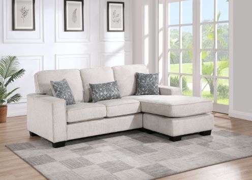 Milton Greens Stars 2-Piece Beige Plushy Cushioned Flared Square Arm Sectional-2