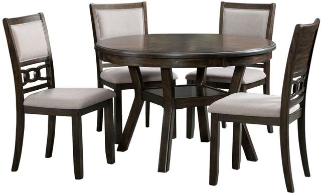 Elements International Amherst 5-Piece Gray/Walnut Dining Set-0