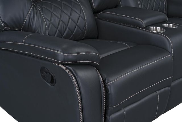Inspired Home 4036 Diamante Black Manual Reclining Loveseat-4