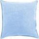 Surya Cotton Velvet Bright Blue 20"x20" Pillow Shell with Down Insert-0