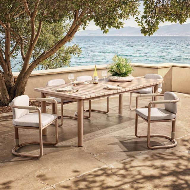 Classic Home Dawson Butterscotch Wooden Outdoor Extendable Dining Table-1
