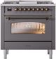 Ilve® Nostalgie II Series 36" Graphite Matte Pro Style Dual Fuel Range-1