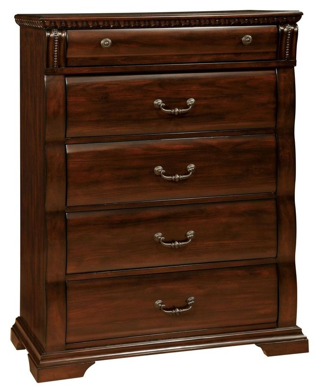 Furniture of America® Burleigh Cherry 5 Drawers Chest-0