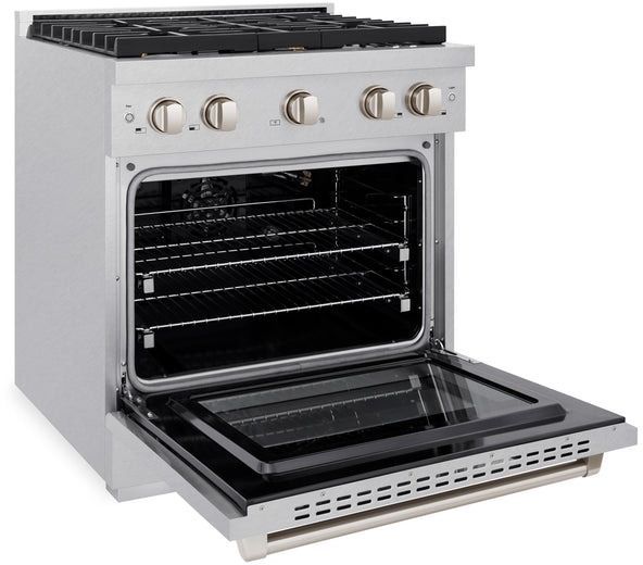 ZLINE 30" Satin Stainless Steel Pro Style Gas Range with 8 Burner Cooktop-1
