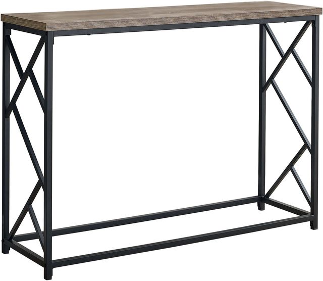 Monarch Specialties Inc. Taupe 44"L Hall Console Table with Black Metal Base -0