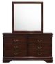 Elements International Louis Philippe Cherry Drawer Dresser and Mirror Set-0