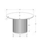 Monarch Specialties Inc. White 48" Faux Marble Round Top Dining Table with Black Base-1
