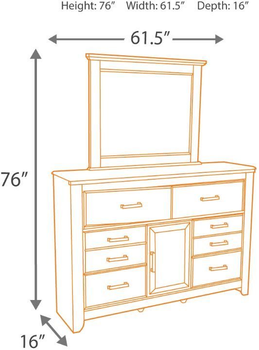 Signature Design by Ashley® Juararo Dark Brown Dresser and Mirror-2