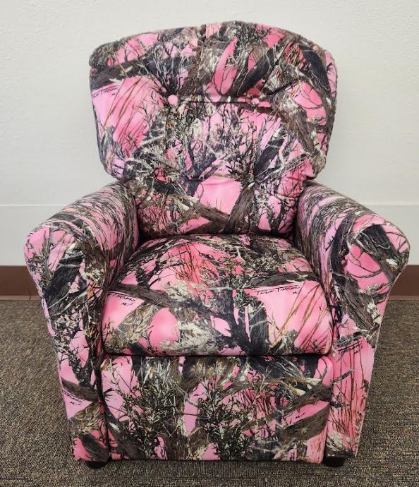 Brazil Furniture Pink Camo Child's Recliner-0