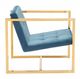 Zuo® Alt Blue and Gold Arm Chair-2