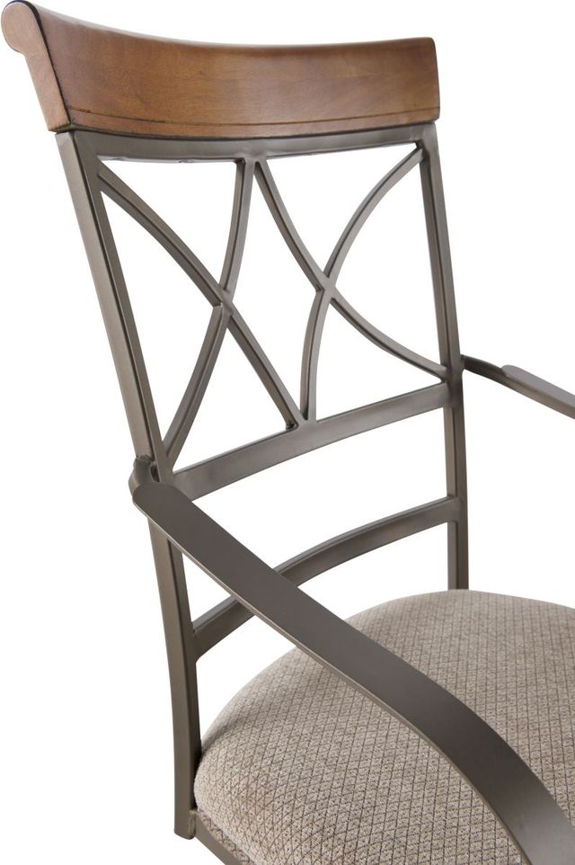 Powell® Hamilton Medium Cherry/Matte Pewter Swivel Dining Arm Chair-0